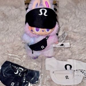 Lululemon Labubu accesories- fits 15-17cm doll visor, fannypack black or white